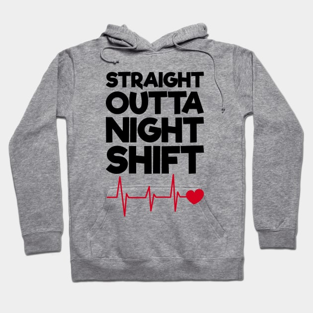 Straight Outta Night Shift Hoodie by rjstyle7